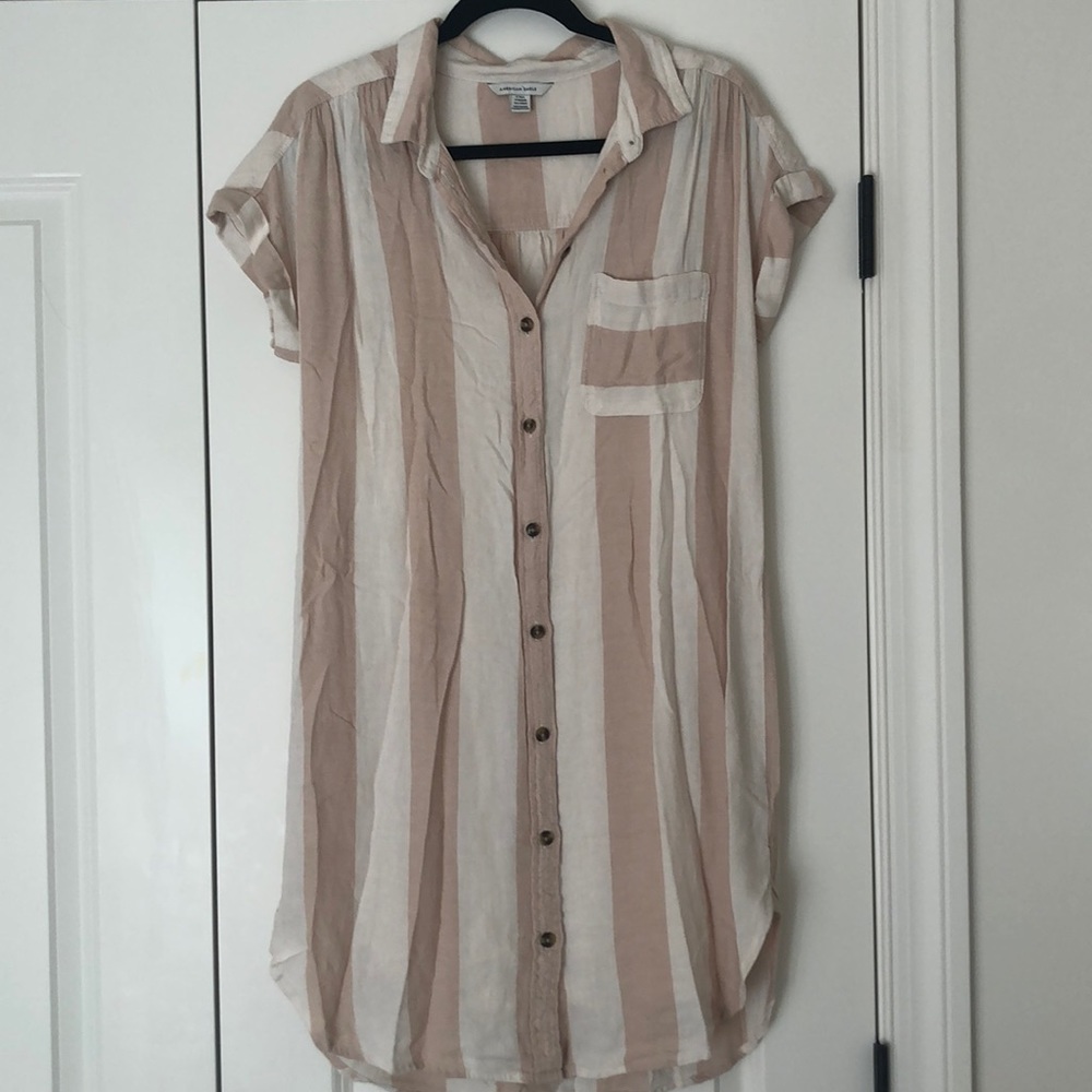 Tan & Cream striped dress